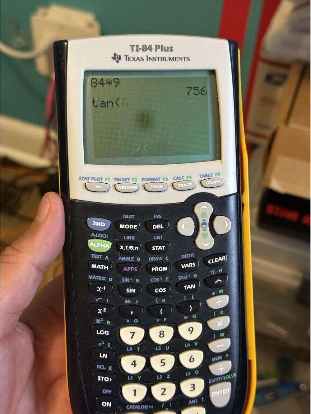 Texas Instruments TI-84 Plus Calculator Yellow No Battery Cover( Dead Pixel)